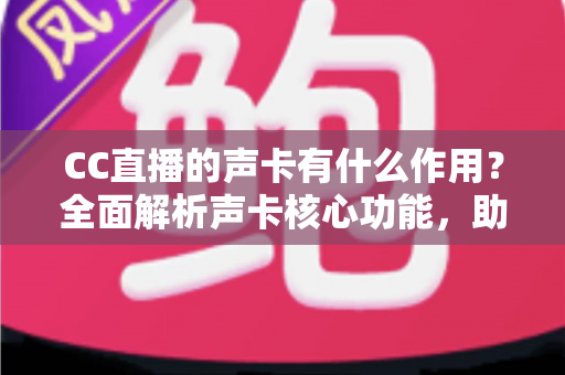 CC直播的声卡有什么作用?全面解析声卡核心功能,助你打造专业级直播音质 CC直播的声卡有什么作用?全面解析声卡核心功能,助你打造专业级直播音质