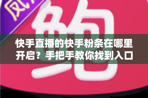 快手直播的快手粉条在哪里开启？手把手教你找到入口并高效投放的完整指南