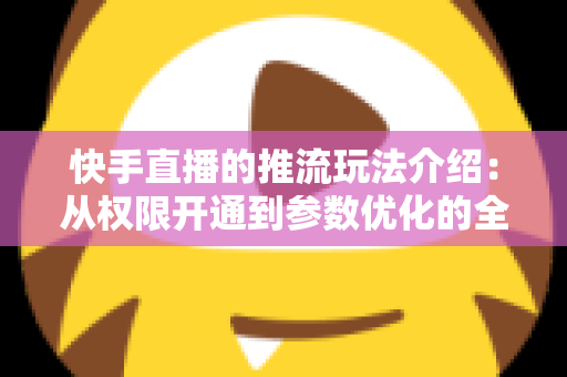 快手直播的推流玩法介绍：从权限开通到参数优化的全流程实战指南