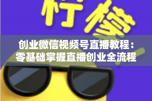 创业微信视频号直播教程:零基础掌握直播创业全流程的实战指南 创业微信视频号直播教程:零基础掌握直播创业全流程的实战指南