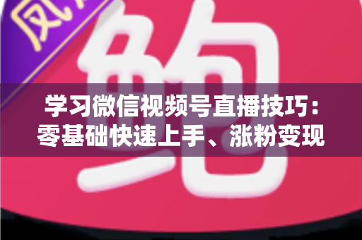 学习微信视频号直播技巧：零基础快速上手、涨粉变现的实战全攻略