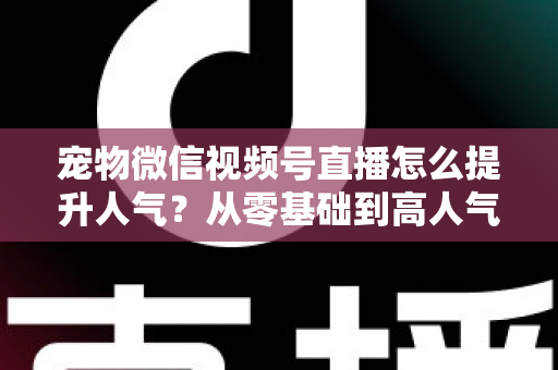 宠物微信视频号直播怎么提升人气？从零基础到高人气直播间的实战涨粉指南