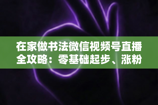 在家做书法微信视频号直播全攻略：零基础起步、涨粉变现一本通