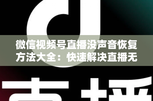 微信视频号直播没声音恢复方法大全：快速解决直播无声困扰的实用指南