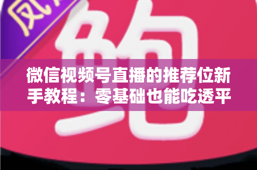 微信视频号直播的推荐位新手教程：零基础也能吃透平台流量的实战指南