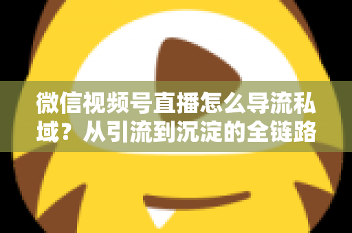 微信视频号直播怎么导流私域？从引流到沉淀的全链路实战指南