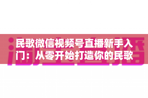 民歌微信视频号直播新手入门：从零开始打造你的民歌直播舞台完整指南