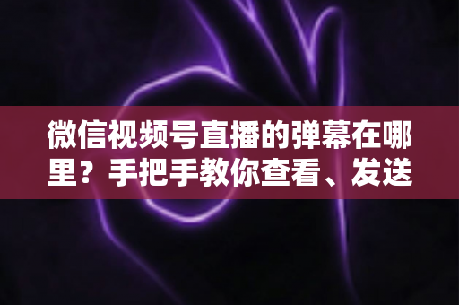 微信视频号直播的弹幕在哪里？手把手教你查看、发送与管理弹幕的完整指南
