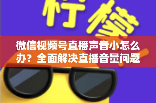 微信视频号直播声音小怎么办?全面解决直播音量问题的实用指南 微信视频号直播声音小怎么办?全面解决直播音量问题的实用指南