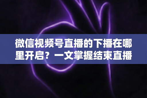 微信视频号直播的下播在哪里开启?一文掌握结束直播按钮位置与下播全流程(新手主播必看指南) 微信视频号直播的下播在哪里开启?一文掌握结束直播按钮位置与下播全流程(新手主播必看指南)