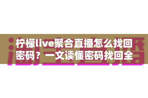 柠檬live聚合直播怎么找回密码？一文读懂密码找回全流程与账号安全防护技巧